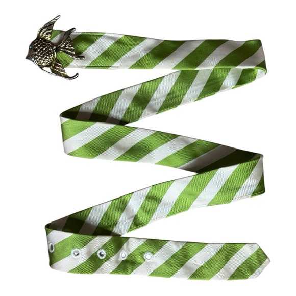 J. Crew Silk Striped Tie Belt size L - Picture 6 of 6